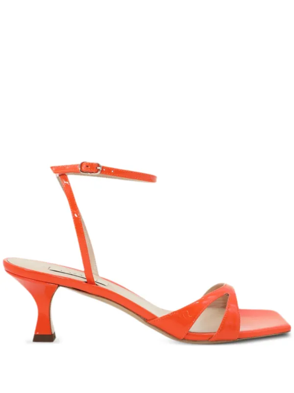 Casadei Geraldine patent leather Sandals Orange FARFETCH CA