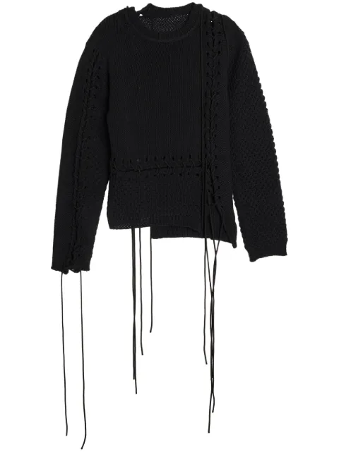 Y's lace-up distressed jumper