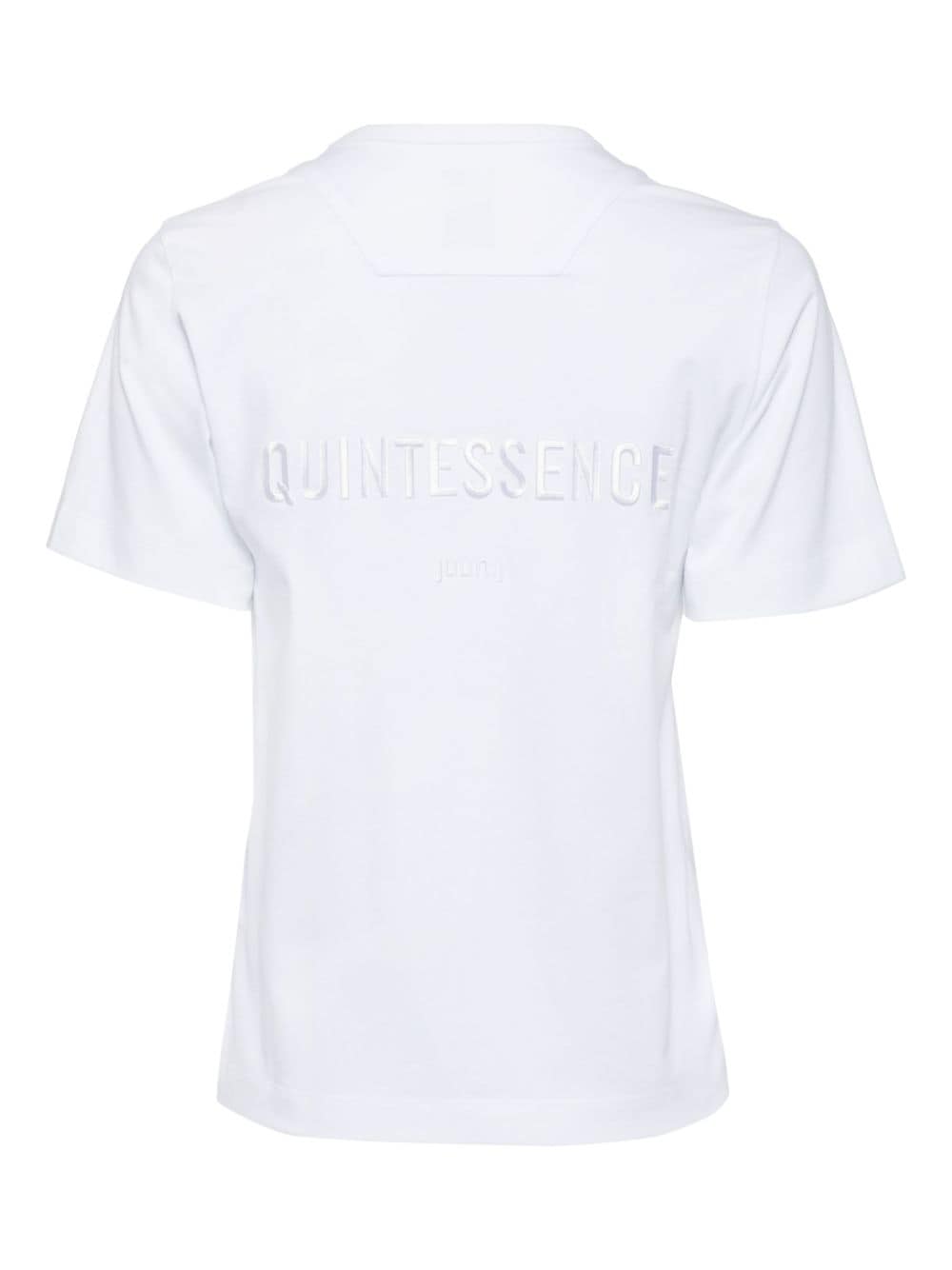 Shop Juunj Slogan-embroidered Crew-neck T-shirt In White