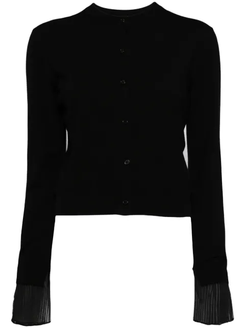 Juun.J pleat-detail button-up cardigan