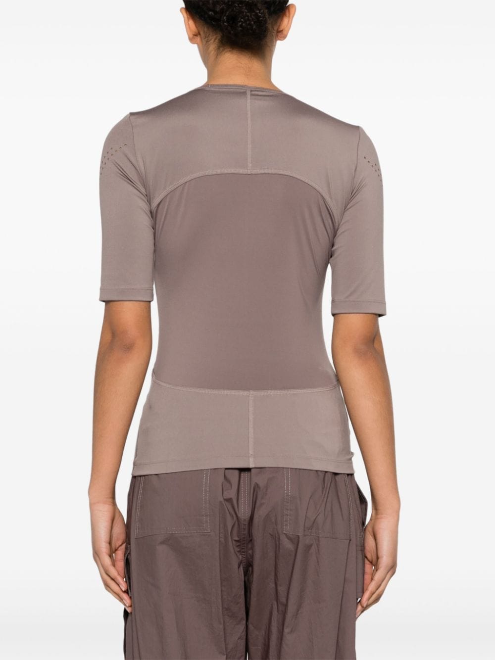 Shop Adidas By Stella Mccartney Logo-print Performance T-shirt In Grey