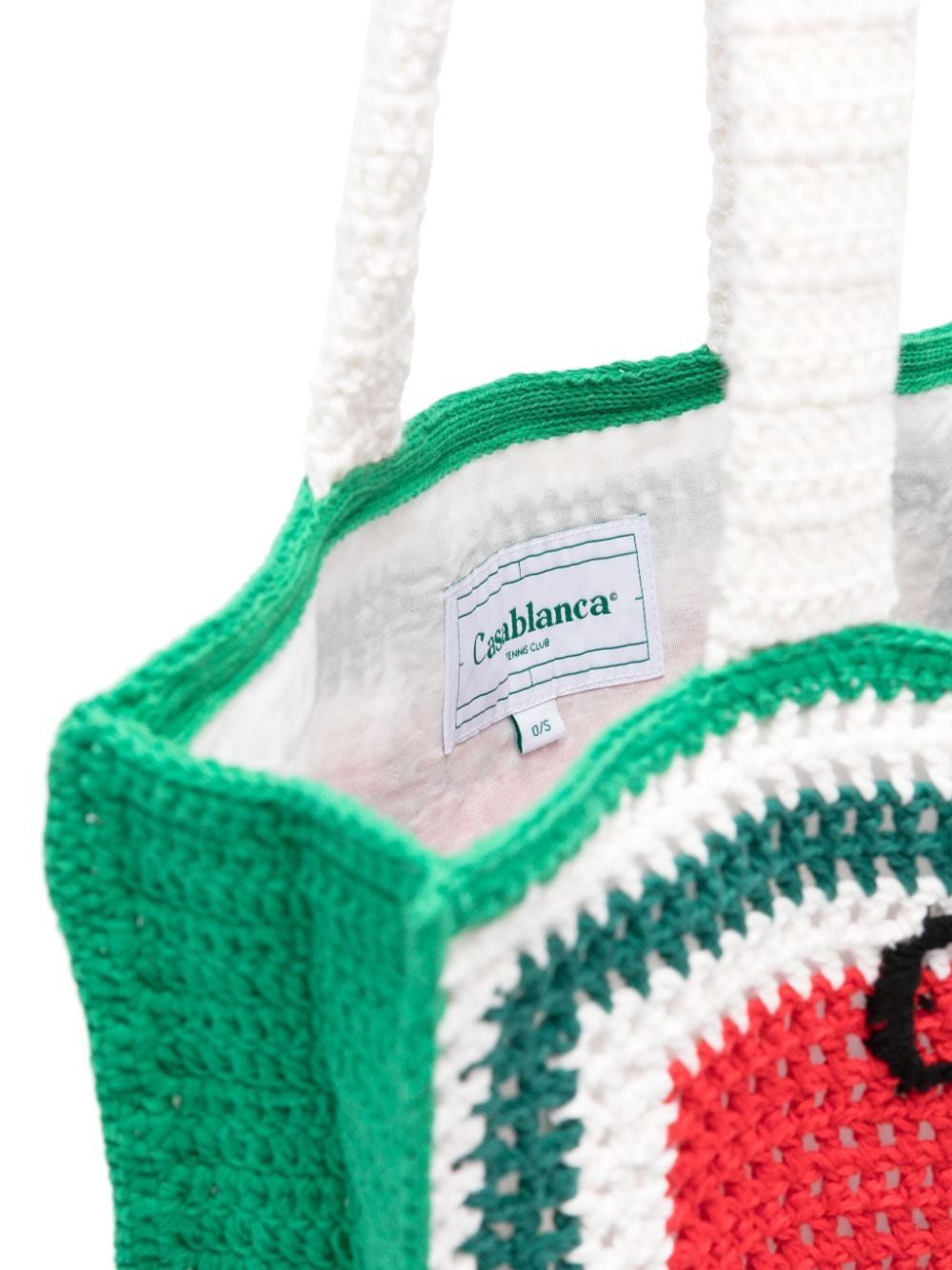 Shop Casablanca Atlantis Crochet Tote Bag In Green
