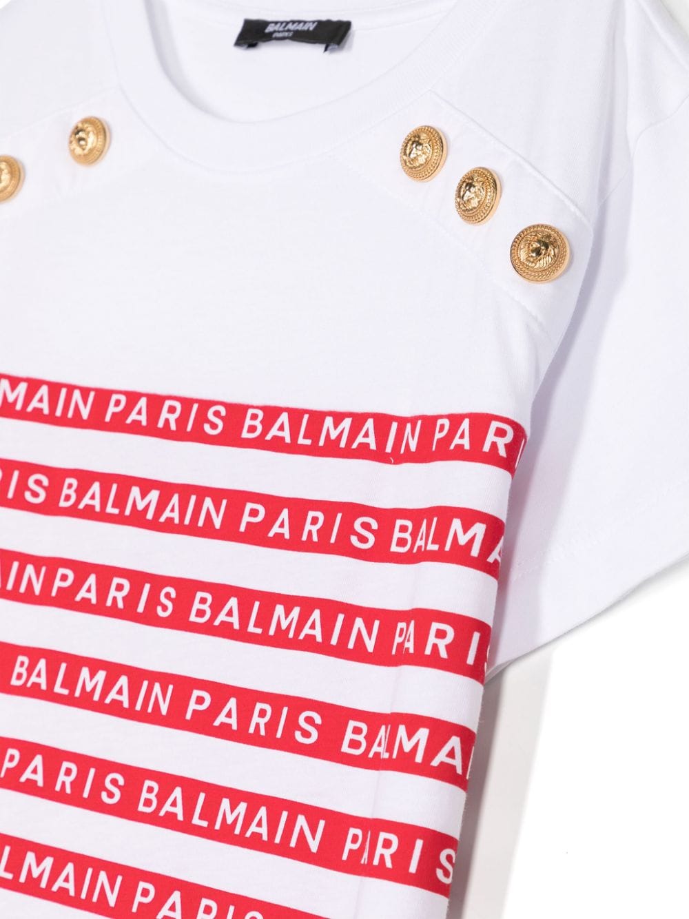Balmain Kids T-shirtjurk met logoprint Wit