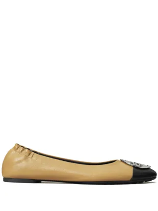Tory Burch Claire cap-toe Ballerina Shoes | Black | FARFETCH JO