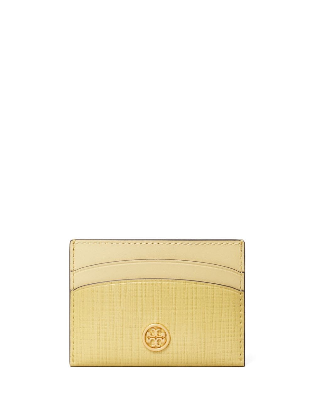 Tory Burch Robinson Leather Cardholder In Yellow