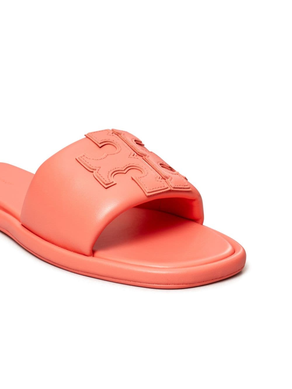 Shop Tory Burch Double T Sport Leather Sandals In Orange
