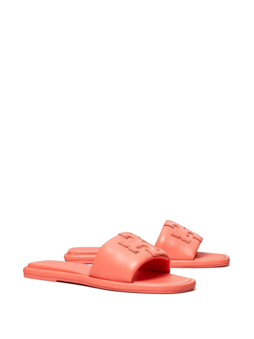 Shop Tory Burch Double T Sport Leather Sandals In Orange