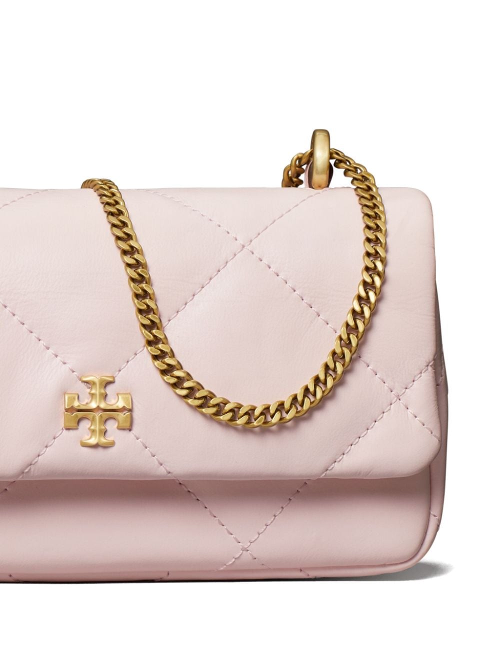 Shop Tory Burch Mini Kira Quilted Shoulder Bag In Pink