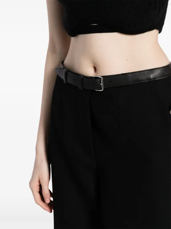 Alexander Wang Belted Wool Trousers | Black | FARFETCH
