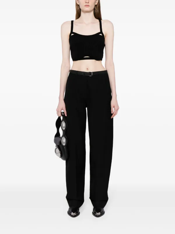 パンツ Alexander Wang Belted Wool Trousers Alexander Wang Belted Wool Trousers | Black | FARFETCH JO