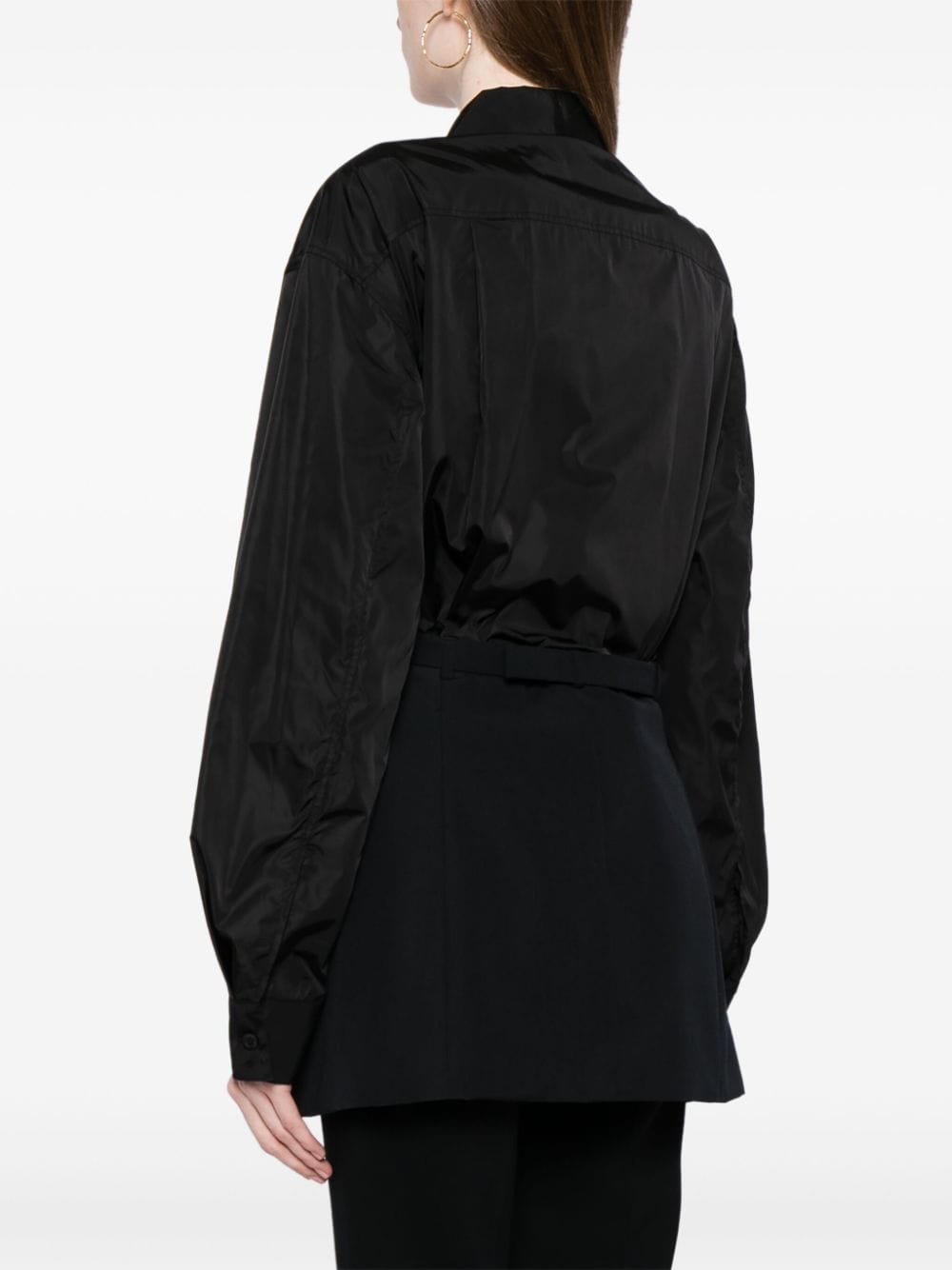 Shop Alexander Wang Belted Shirt Blazer In Black