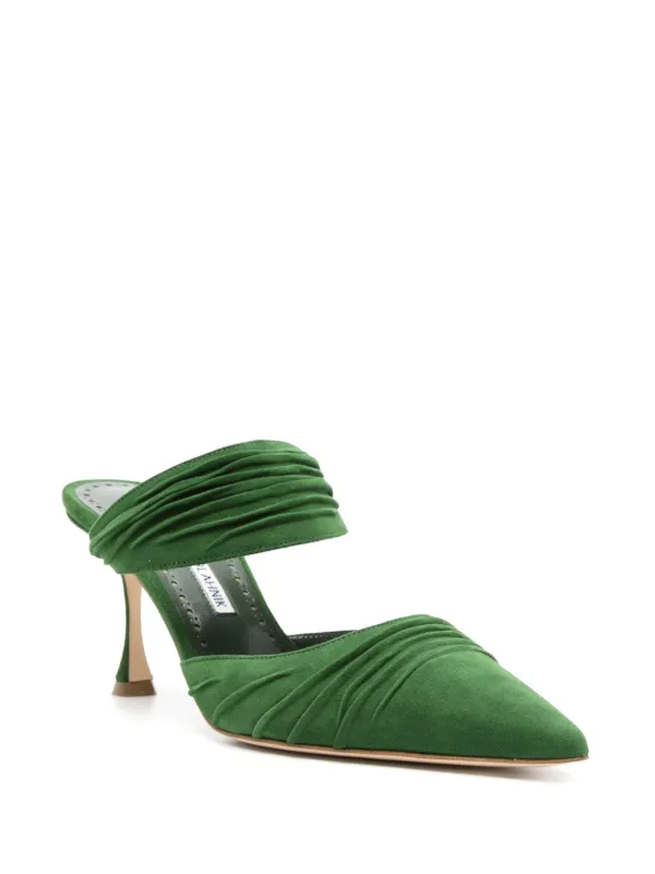 ★sale★マノロブラニク☆「Circeamu」スエードミュール 70mm Manolo Blahnik Circeamu 70mm スエードミュール | グリーン