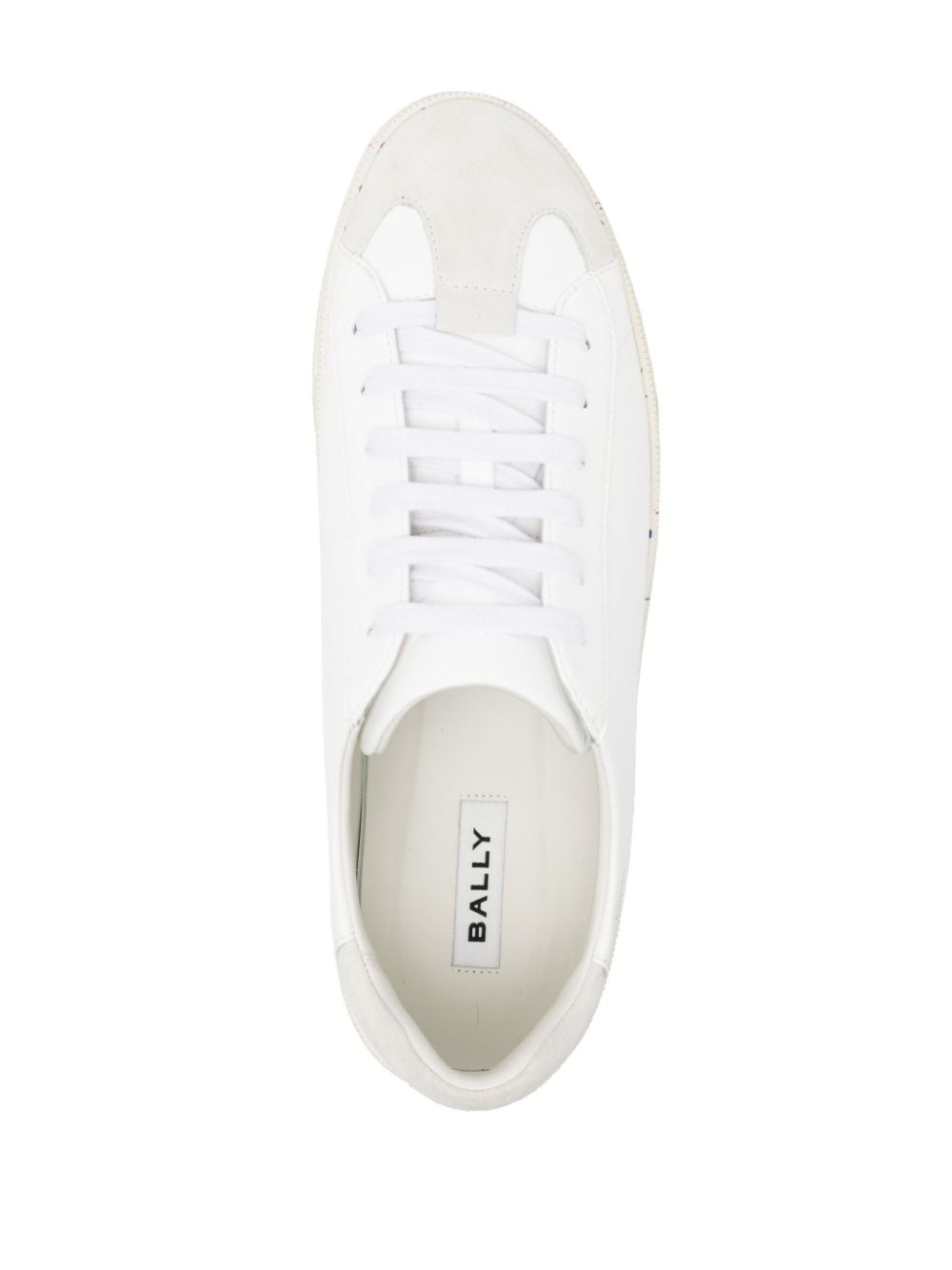 Shop Bally Panelled Leather Sneakers In White