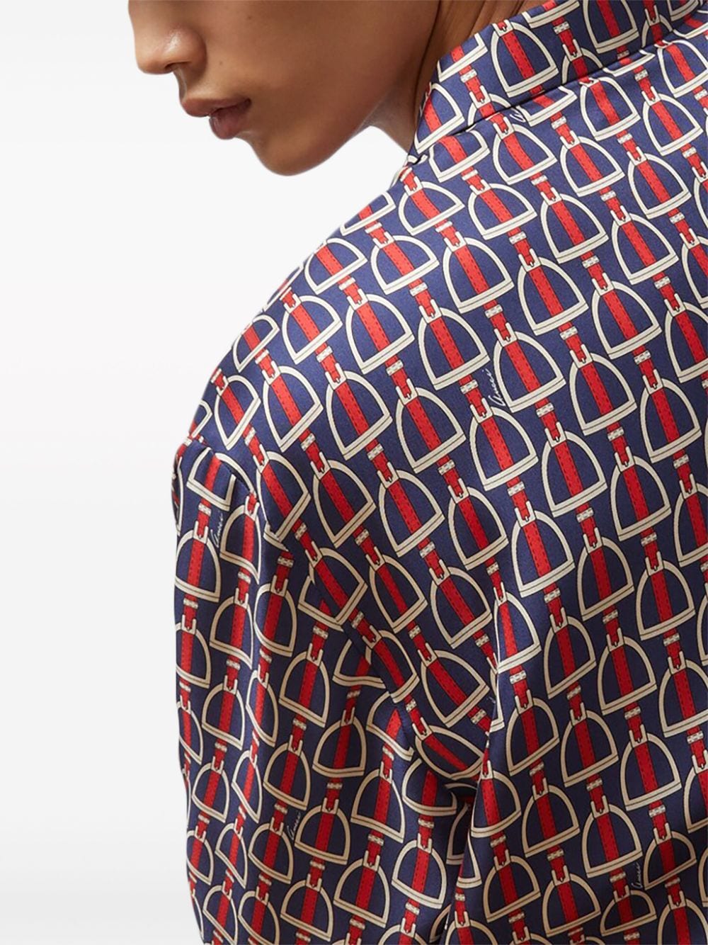 Gucci Zijden overhemd met print Blauw