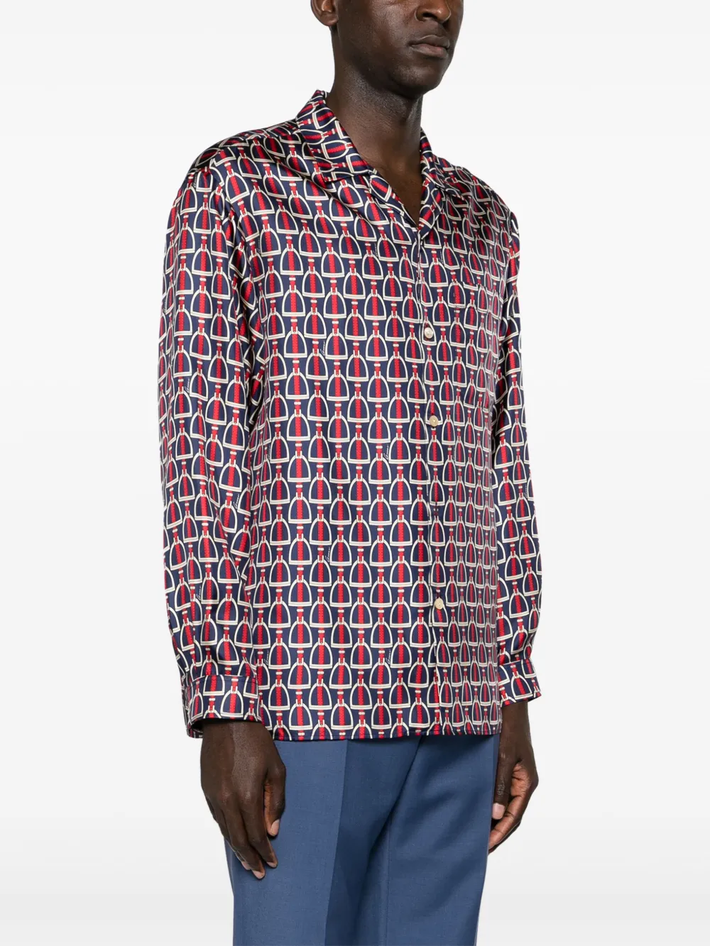 GUCCI horse bit print shirt グッチ　シャツ　y2k GUCCI horse bit print shirt グッチ シャツ y2k - メルカリ