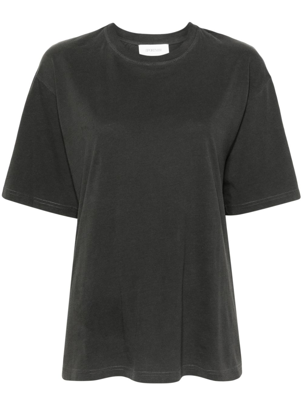 sportmax t-shirt en coton à col rond - gris