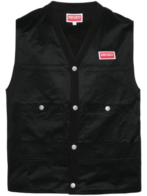 Kenzo logo-applique cotton gilet Men