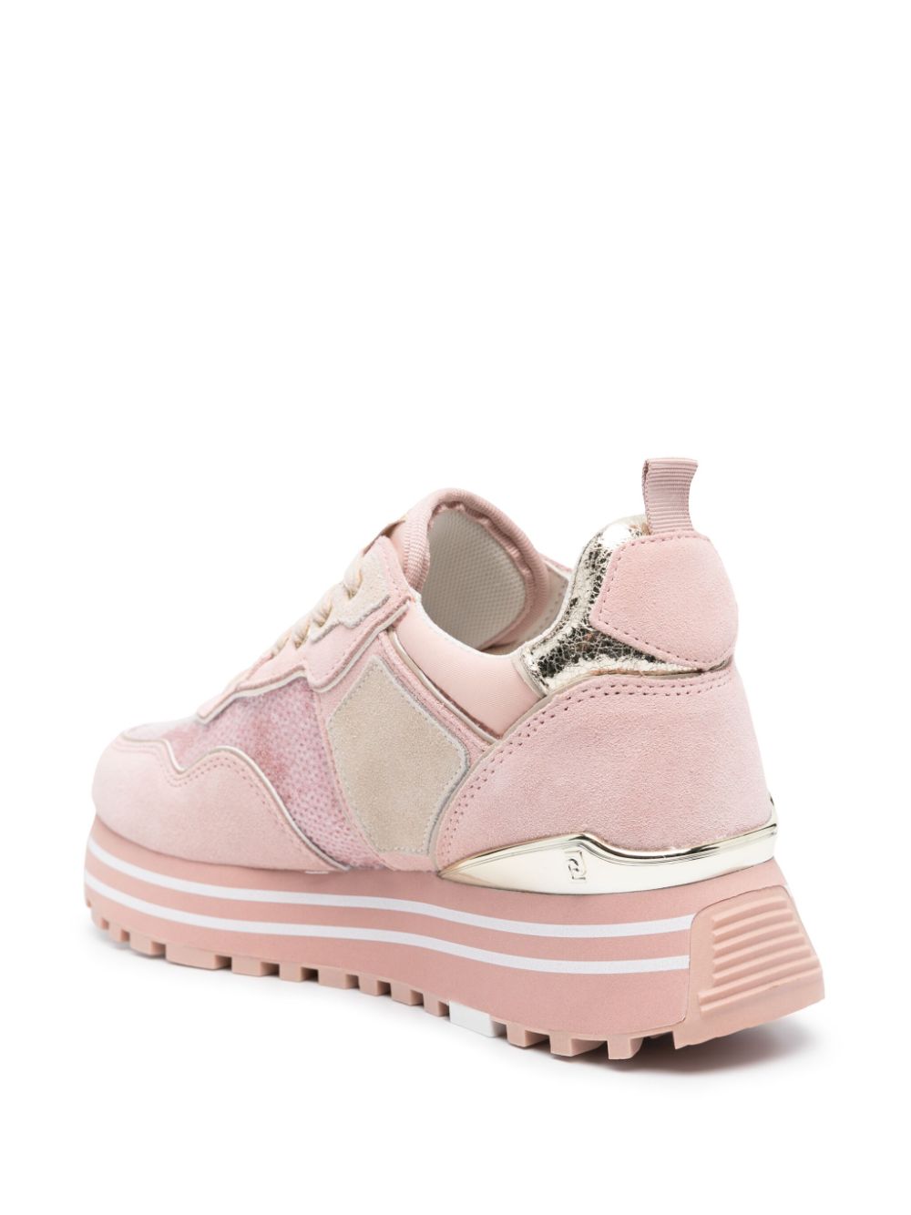 Shop Liu •jo Logo-apliqué Suede Sneakers In Pink