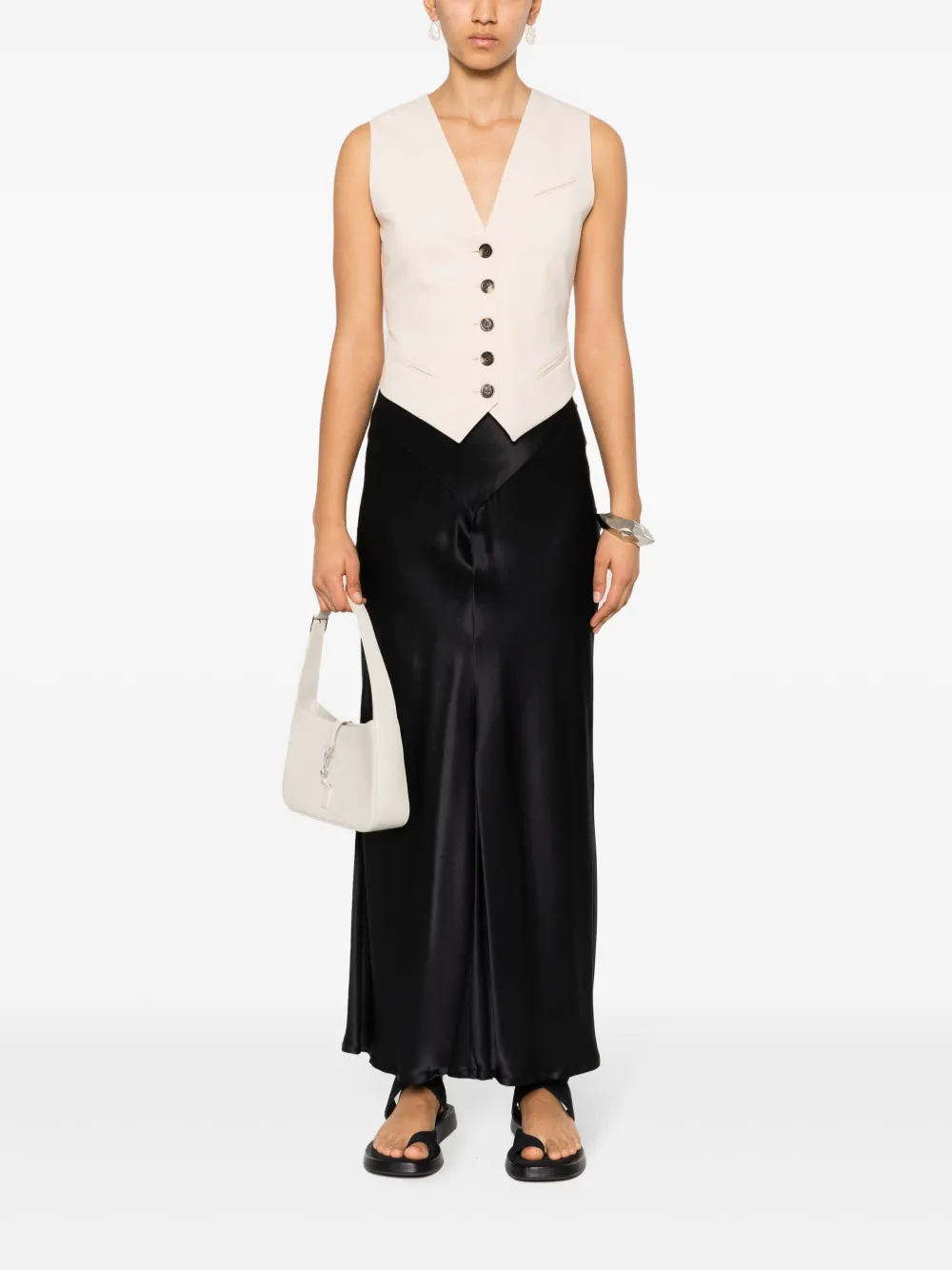 Philosophy Di Lorenzo Serafini V-neck Strap-detail Waistcoat In Neutrals