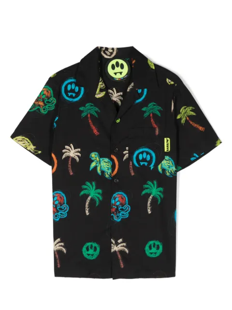 Barrow kids Camisa bowling com estampa de palmeira