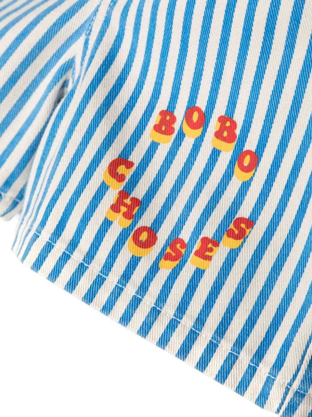 Shop Bobo Choses Circle Striped Cotton Shorts In Blue