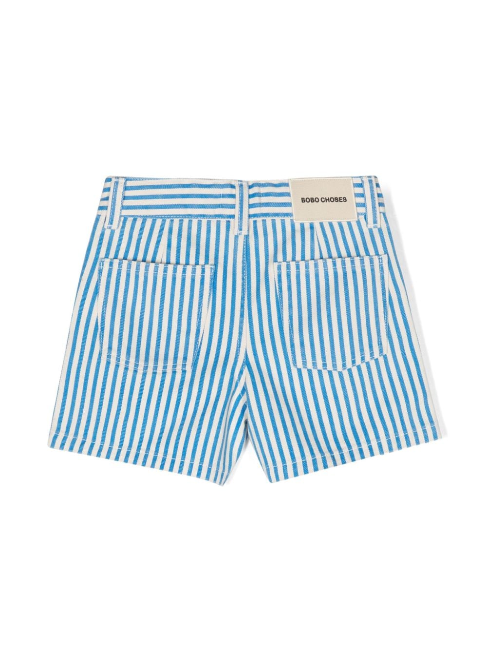 Shop Bobo Choses Circle Striped Cotton Shorts In Blue