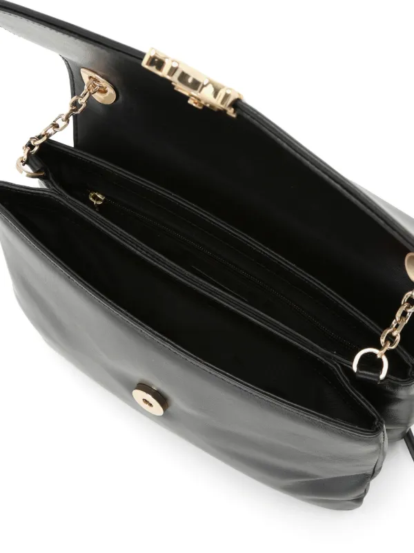 Agnès b. logo-clasp Leather Crossbody Bag | Black | FARFETCH
