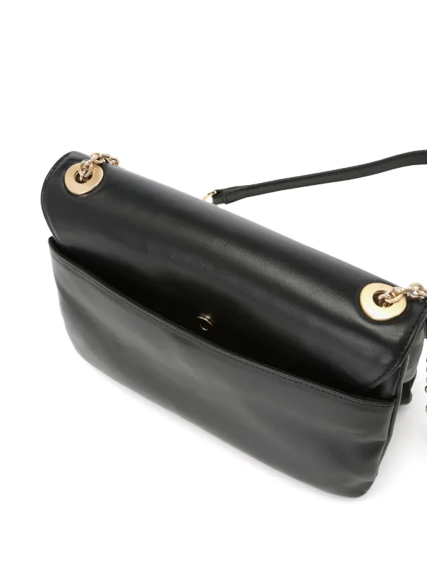 Agnès b. logo-clasp Leather Crossbody Bag | Black | FARFETCH