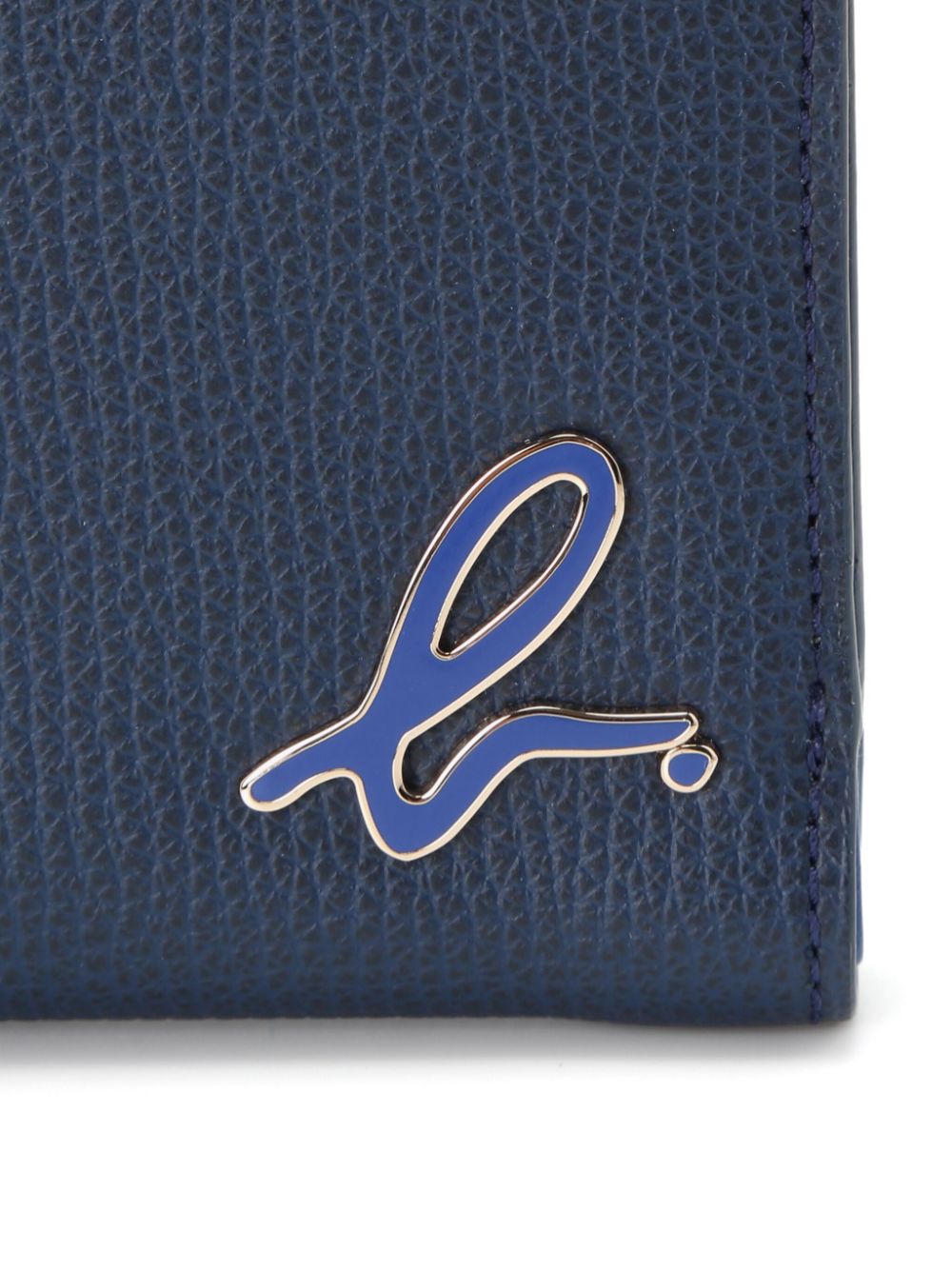 Shop Agnès B. Logo-plaque Leather Wallet In Blue