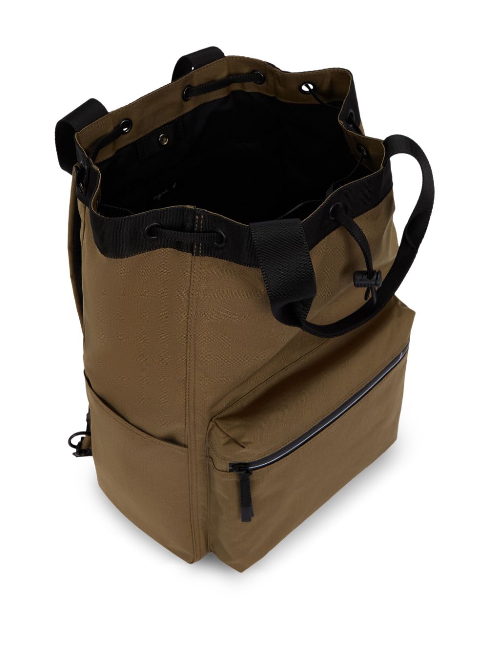 Shop Agnès B. Square Drawstring-fastening Backpack In Brown