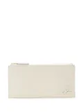 agnès b. logo-plaque leather purse - White