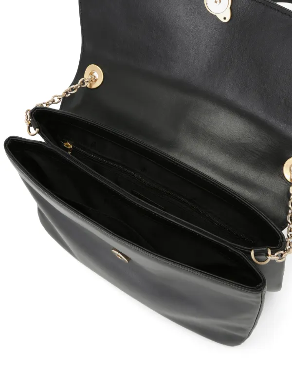 Agnès b. logo-clasp Leather Crossbody Bag | Black | FARFETCH