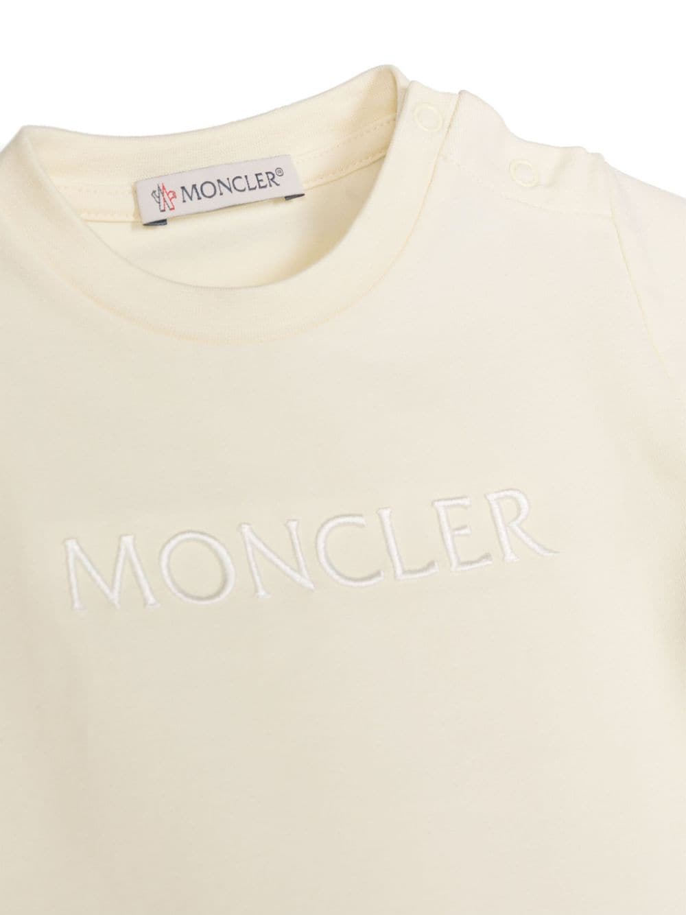 Moncler Enfant Jersey T-shirt met geborduurd logo Geel