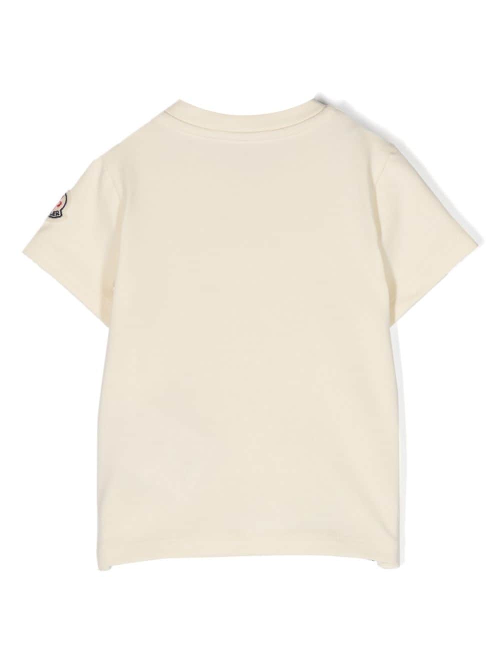 Moncler Enfant Jersey T-shirt met geborduurd logo - Geel