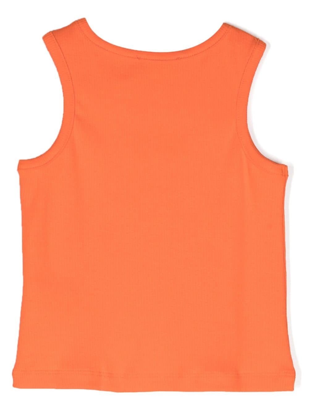 MSGM Kids Fijngeribbelde tanktop met logopatch - Oranje