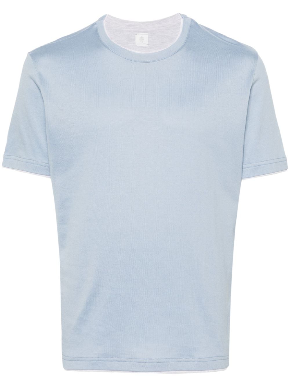 Shop Eleventy Layered Cotton T-shirt In Blue