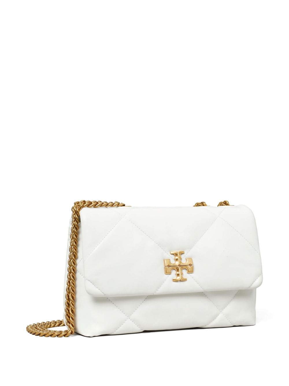 Shop Tory Burch Small Kira Quilted Shoulder Bag In 白色