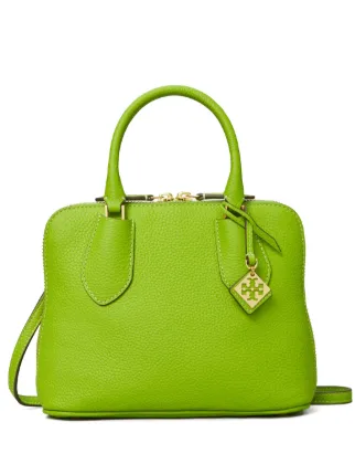 Tory Burch Mini Swing Leather Satchel | Green | FARFETCH