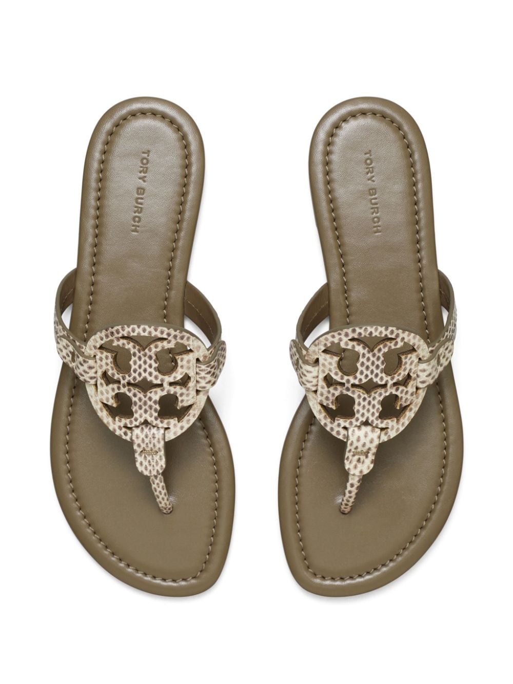 Shop Tory Burch Miller Leather Sandals In Neutrals