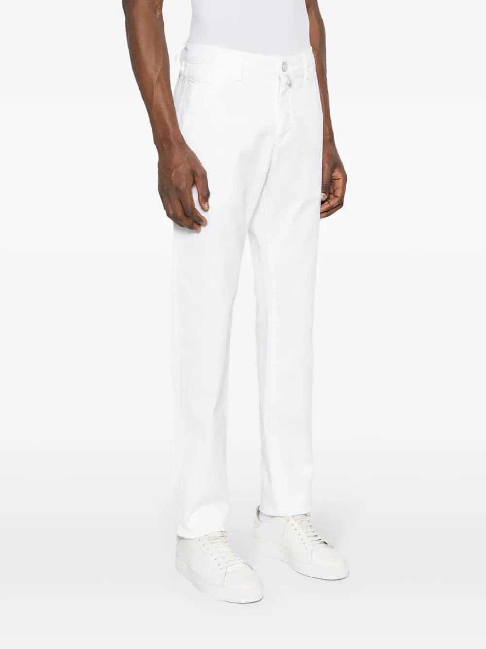 Shop Jacob Cohen Bobby Low-rise Slim-fit Jeans In White