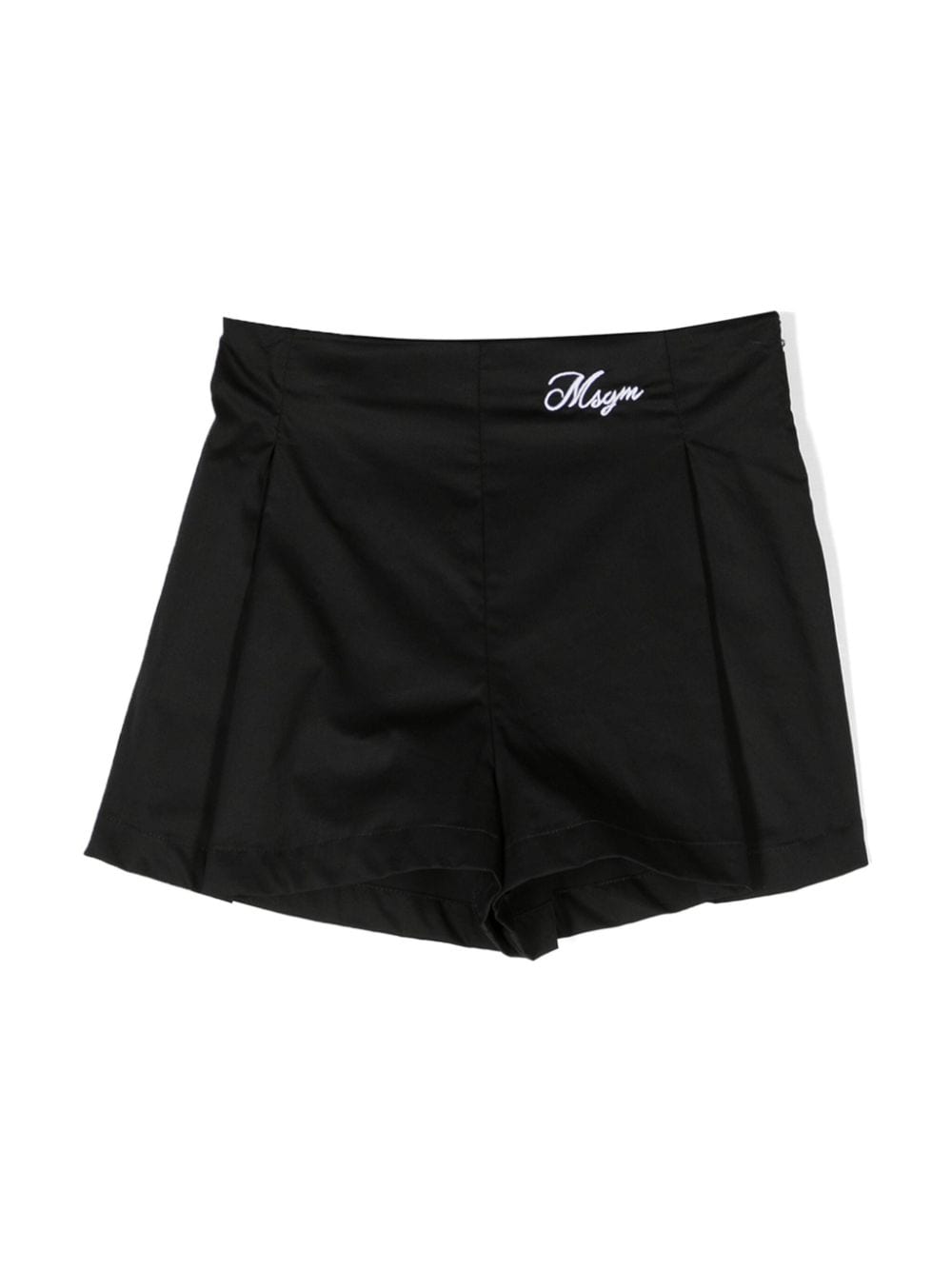 Msgm Kids' Wide-leg Cotton Shorts In Black