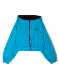 MSGM Kids zip-up hooded jacket - Blue