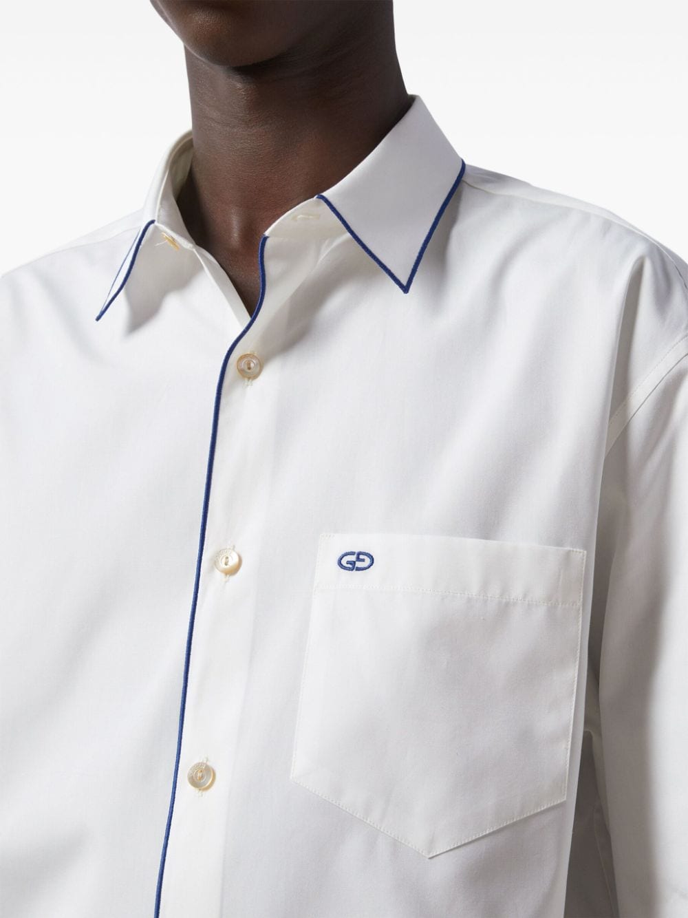 Gucci Katoenen overhemd met contrasterende afwerking Wit