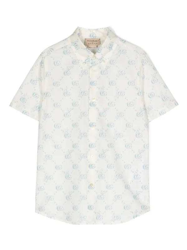 Gucci Kids x Peter Rabbit™ Cotton Shirt | White | FARFETCH AU