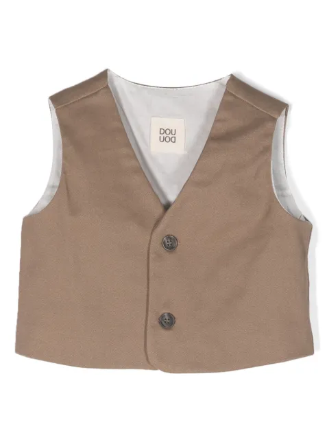 Douuod Kids logo-print twill-weave waistcoat