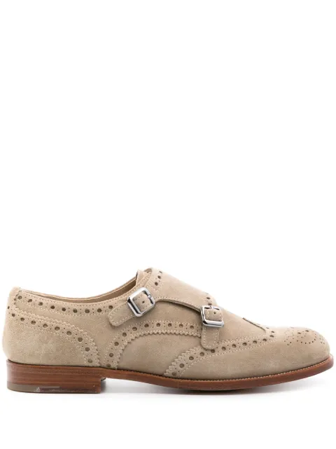 Church's perforated suede monk shoes