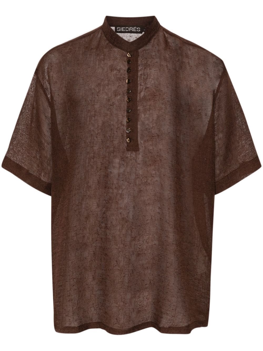 Shop Siedres Textured Fine-knit Shirt In Brown