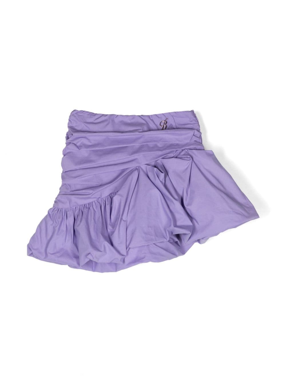 Image 1 of Miss Blumarine peplum-hem cotton skirt