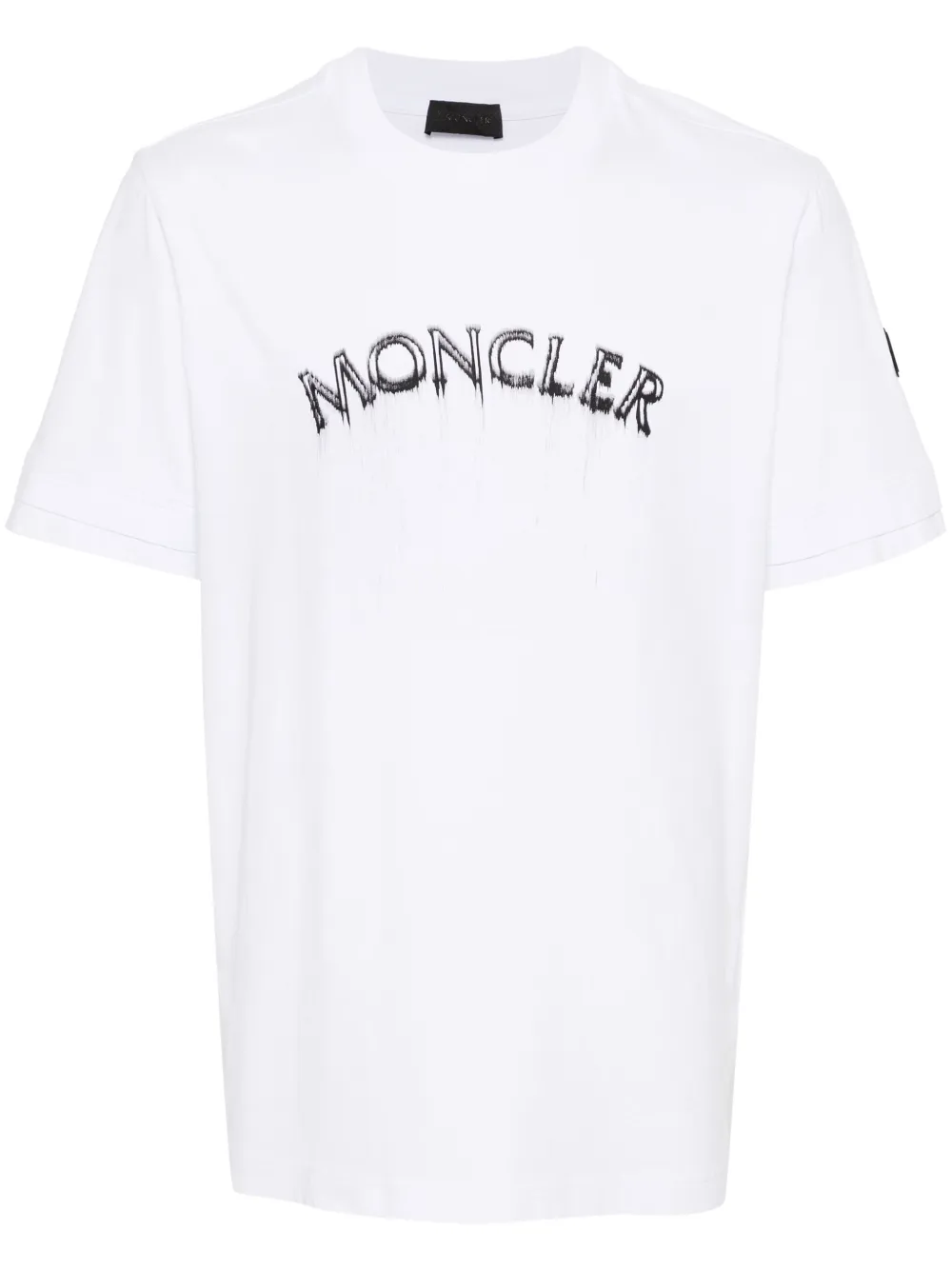Moncler Logo Cotton Graphic T-shirt In Weiss
