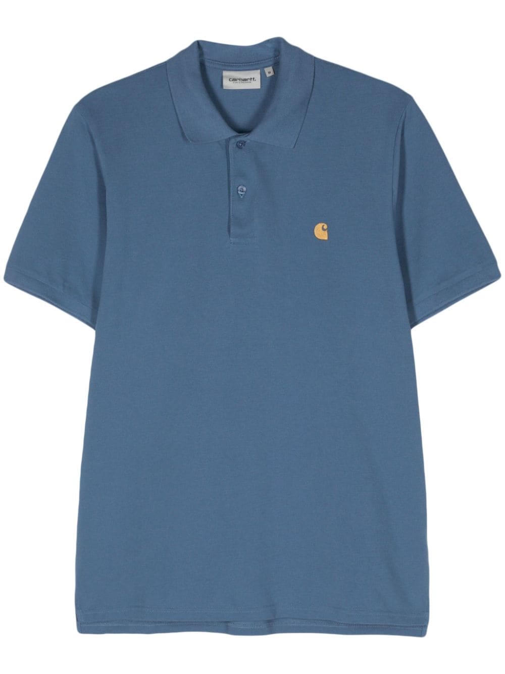 Carhartt Logo-embroidered Cotton Polo Shirt In Blue